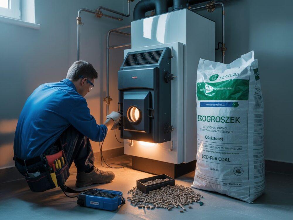 montaż palnika pelletowego