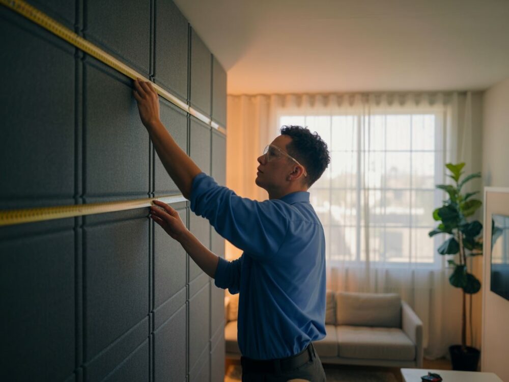 nowoczesny salon z wygłuszeniem