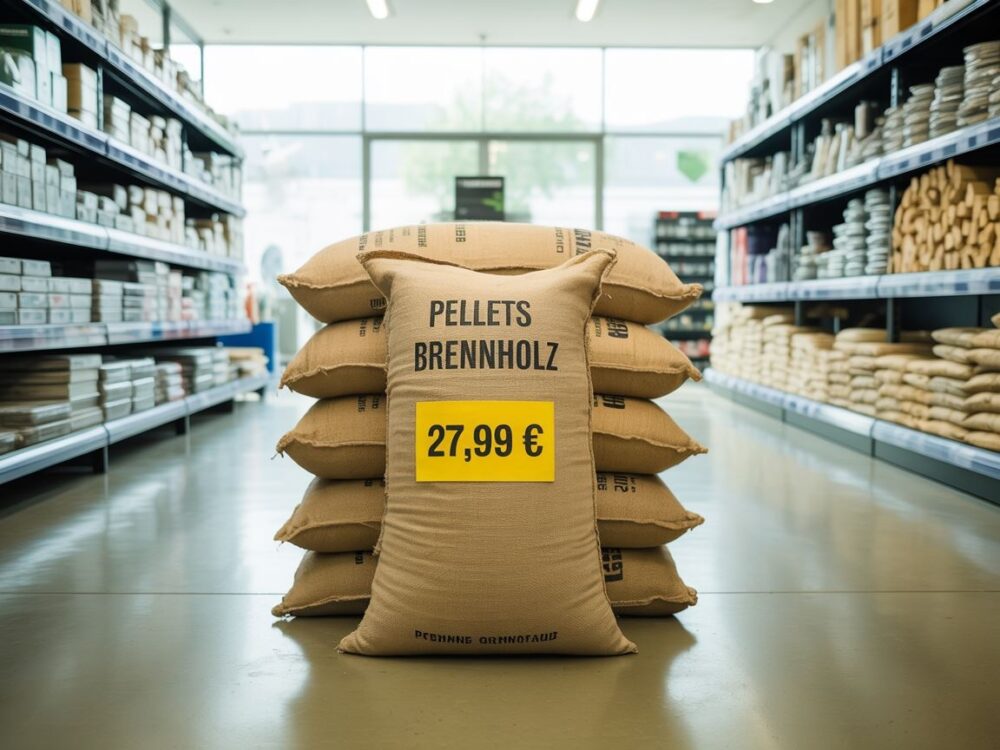 pellet opałowy na półce
