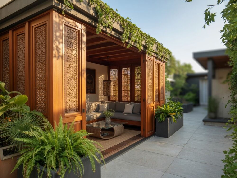 szklane ścianki tarasu