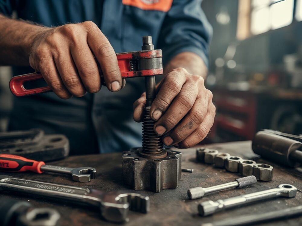 uszkodzona śruba w metalu